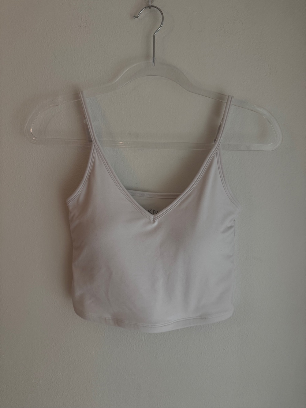 Klassy Network White V-Neck Adjustable Cropped Camisole Top - Size Medium